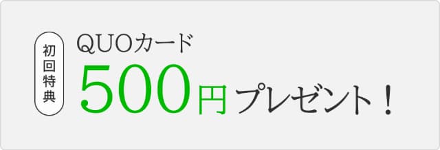 初回特典QUOカード500円プレゼント