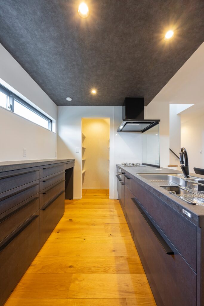 黒ガルバ+塗り壁＋外構