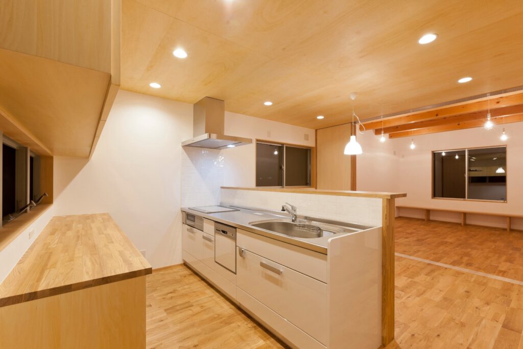 大胆な軒天デザインの家